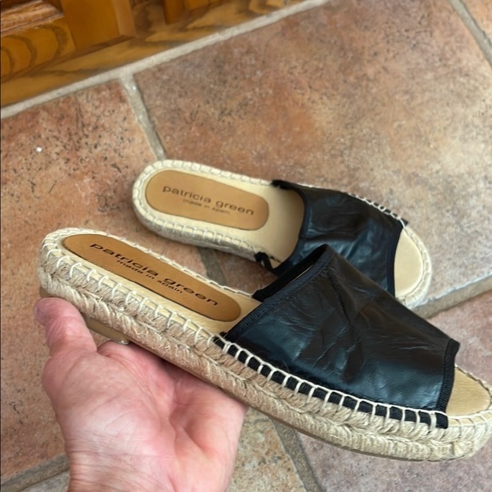 Patricia Green espadrille, leather slides size 36 US 5.5